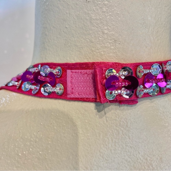 Hot Pink Sequin Bra and Belt Carnival BellyDance Performance Dancewear - Picture 7 of 13